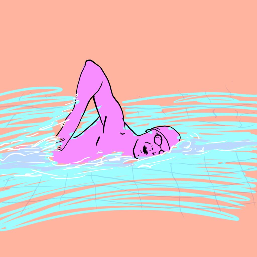 Drawing of a swimmer